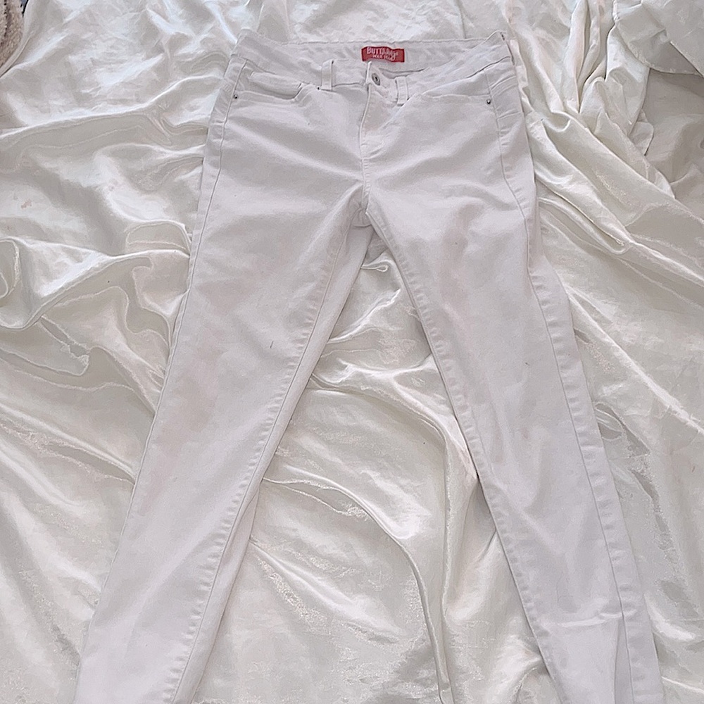 butt I love you wax jean white business casual pants